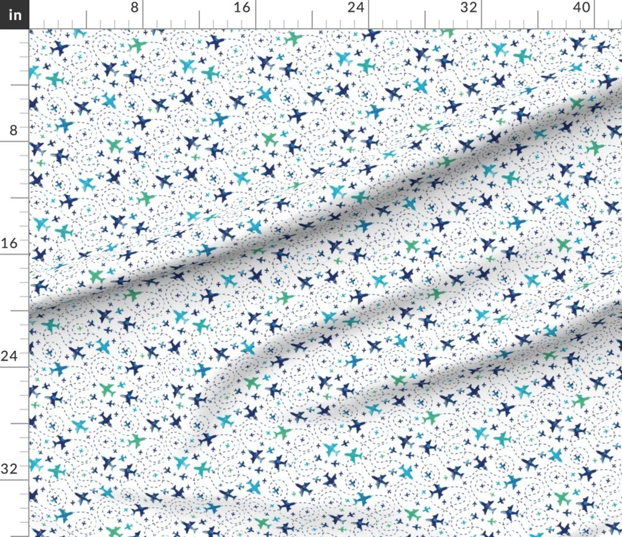 Fun Airplanes White Sky Airplane Plane Aviation Travel Navy Abstract Custom Printed Fabric by Spoonflower Various Fabrics by the Yard or Fat Quarter